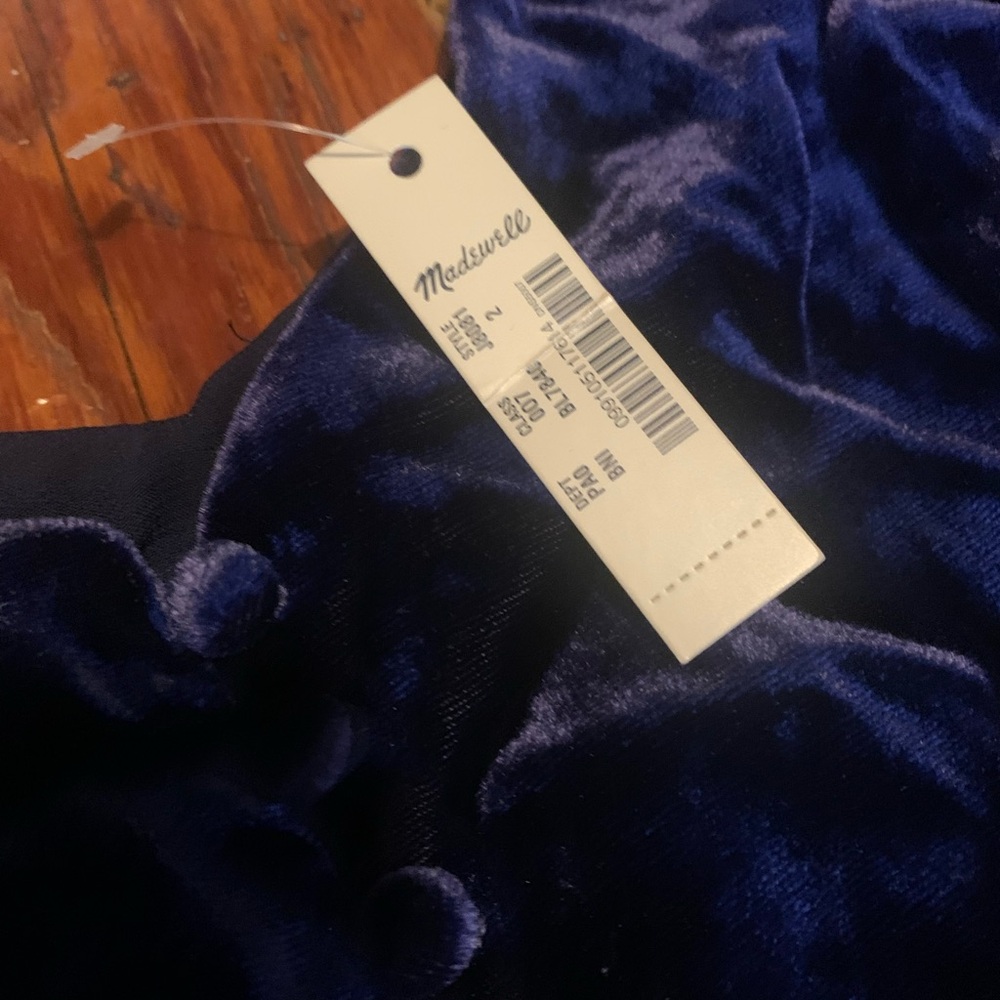 Madewell Deep Blue Velvet Camisole - Picture 2 of 5